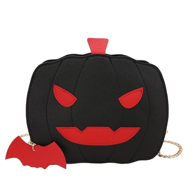 Skórzana torba na ramię 066F z łańcuchem - Dynia Halloween dla kobiet - Wianko - 5