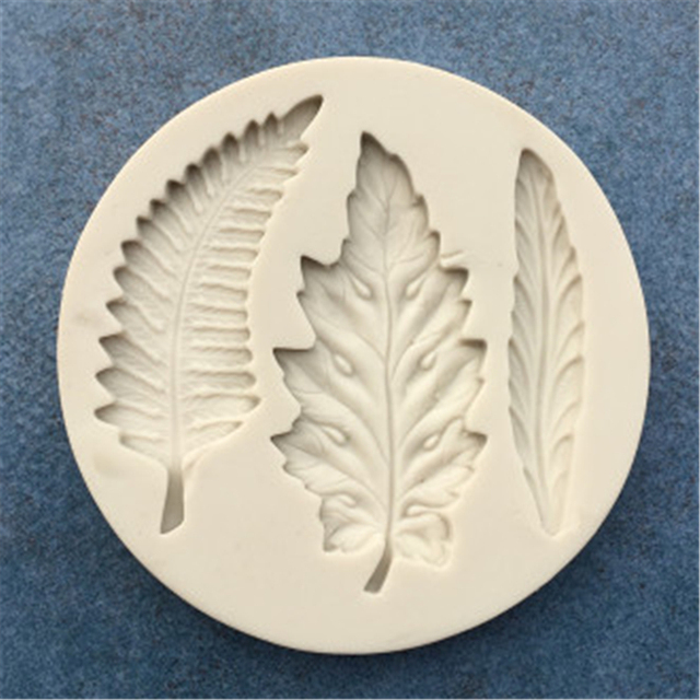 Forma silikonowa w kształcie liści (1szt, 3 otwory) - zestaw do dekoracji ciast, wykonany z elastycznego silikonu, idealny do przygotowania kremówek i ciastek - Wianko - 2