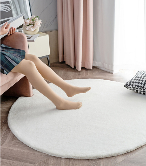Faux futro okrągłe dywaniki dla dzieci do sypialni i salonu, białe - Wianko - 5