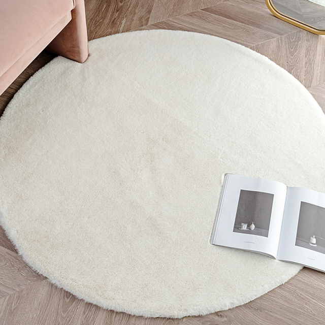 Faux futro okrągłe dywaniki dla dzieci do sypialni i salonu, białe - Wianko - 4