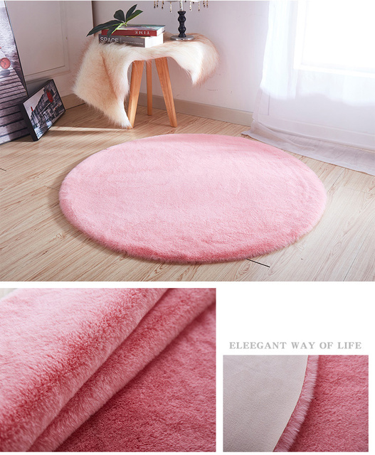 Faux futro okrągłe dywaniki dla dzieci do sypialni i salonu, białe - Wianko - 13