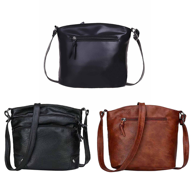 Skórzana torebka crossbody na co dzień dla kobiet - modna, jednolita kolorystyka, mała i praktyczna - Wianko - 3