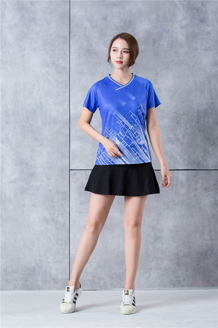 Badminton koszula damskie 2020 - sportowy tshirt tenisowy dla dziewczynek i kobiet, szybko schnący Ping Pong Kit - Wianko - 7