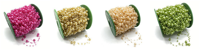 Żyłka sztuczne perły kwiat girlanda 5 jardów, 3mm+8mm – łancuch korali, dekoracje DIY w formie kwiatów na wesele – akcesoria - Wianko - 7