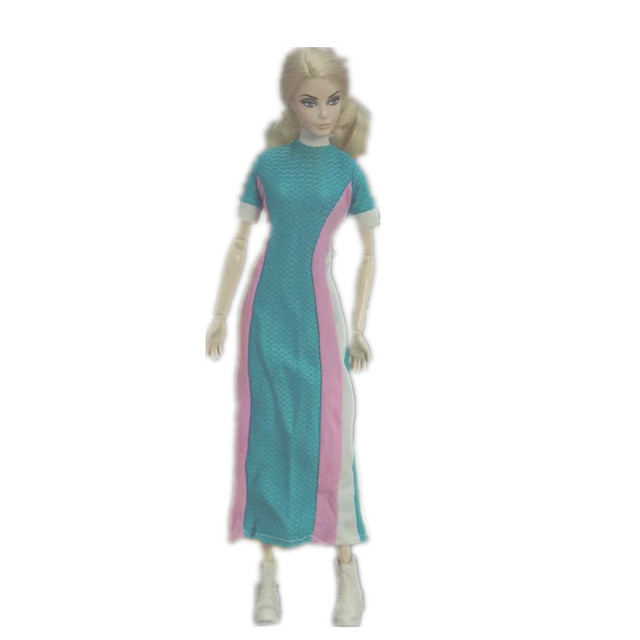 Stroje Barbie 1/6 - niebieskie, długie, modne - lalka BJD, akcesoria dla lalek - prezenty dla dziewczyn - odzież na co dzień - DIY zabawki dla dzieci - Wianko - 1