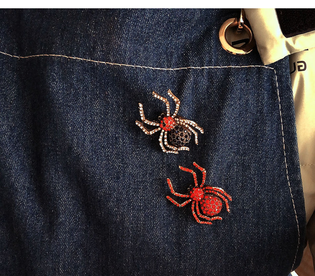 Duża broszka vintage owad pająk z kryształkami rhinestone w formie pinu, idealna biżuteria do garnituru dla mężczyzn i kobiet - najlepszy prezent - Wianko - 9
