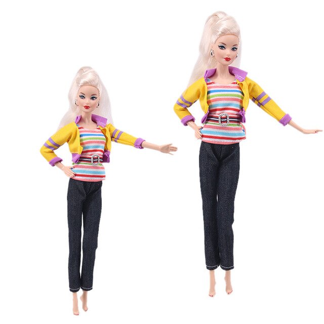 Zestaw ubranek Barbie: dżinsowa mini sukienka, codzienna moda, akcesoria dla lalki - Wianko - 10