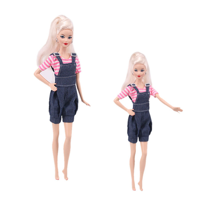 Zestaw ubranek Barbie: dżinsowa mini sukienka, codzienna moda, akcesoria dla lalki - Wianko - 4