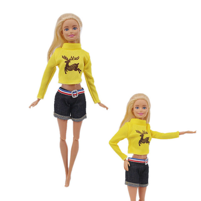 Zestaw ubranek Barbie: dżinsowa mini sukienka, codzienna moda, akcesoria dla lalki - Wianko - 2