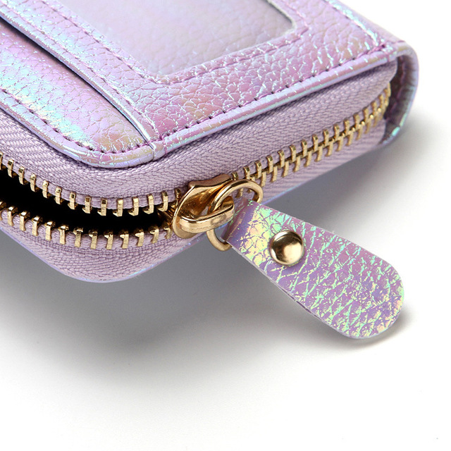 Etui na karty kredytowe damskie zabezpieczające portfel RFID skórzane 15-kieszeniowe kolor: fioletowy/niebieski/różowy - Wianko - 16