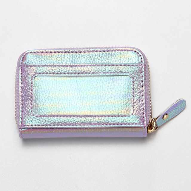 Etui na karty kredytowe damskie zabezpieczające portfel RFID skórzane 15-kieszeniowe kolor: fioletowy/niebieski/różowy - Wianko - 6