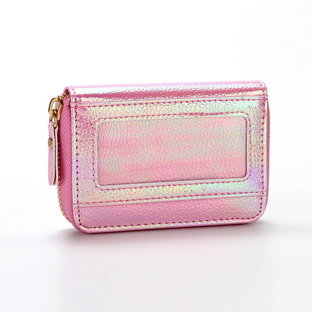 Etui na karty kredytowe damskie zabezpieczające portfel RFID skórzane 15-kieszeniowe kolor: fioletowy/niebieski/różowy - Wianko - 4