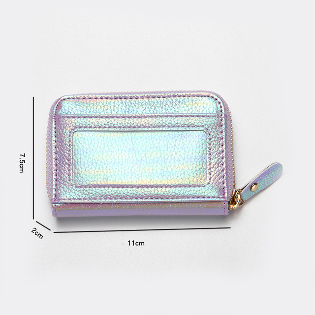 Etui na karty kredytowe damskie zabezpieczające portfel RFID skórzane 15-kieszeniowe kolor: fioletowy/niebieski/różowy - Wianko - 1