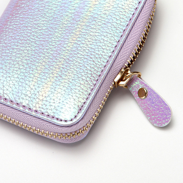 Etui na karty kredytowe damskie zabezpieczające portfel RFID skórzane 15-kieszeniowe kolor: fioletowy/niebieski/różowy - Wianko - 17