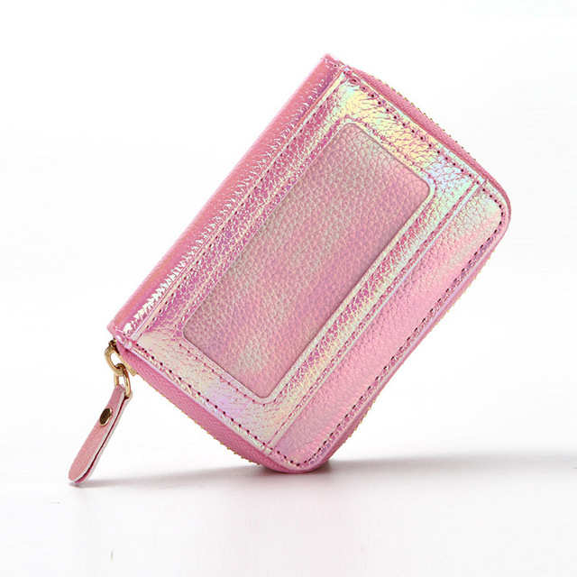 Etui na karty kredytowe damskie zabezpieczające portfel RFID skórzane 15-kieszeniowe kolor: fioletowy/niebieski/różowy - Wianko - 5