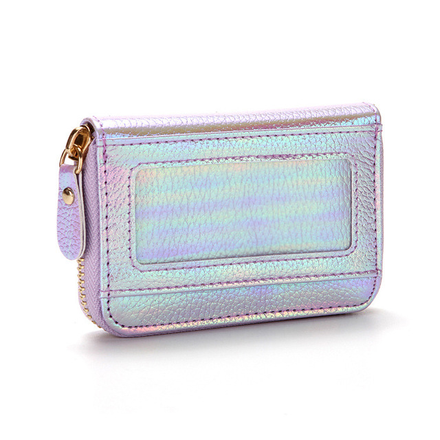 Etui na karty kredytowe damskie zabezpieczające portfel RFID skórzane 15-kieszeniowe kolor: fioletowy/niebieski/różowy - Wianko - 13