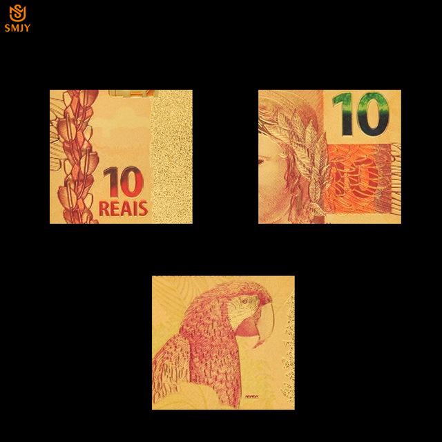 10 sztuk ładnych brazylijskich złotych banknotów 10 Reais 24k pozłacane replika kolekcjonerska - Wianko - 31