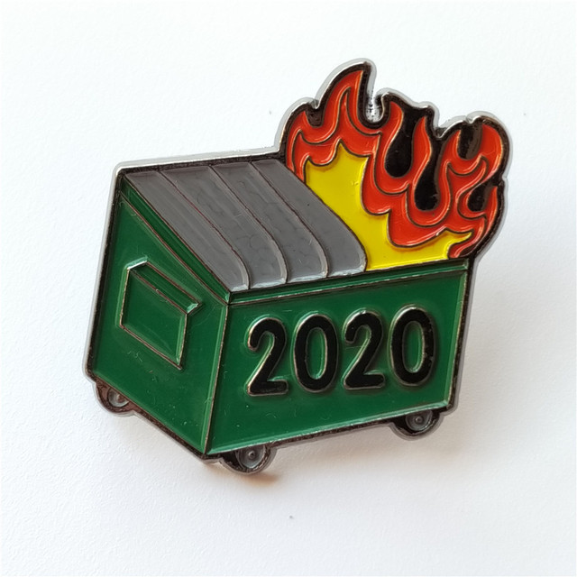 Broszka emaliowana 2020 Dumpster Fire - miękki trzpień, najgorszy rok, mój prezydent, prezent - Wianko - 1