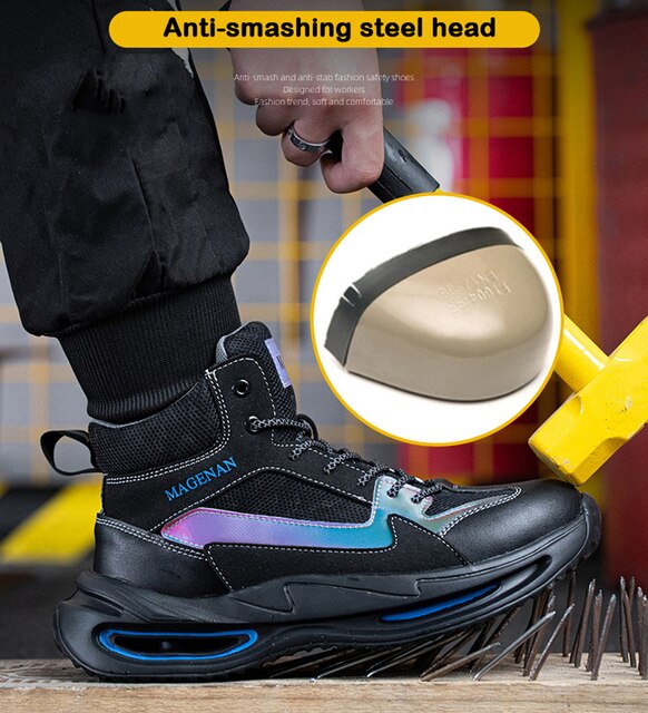 Nowe buty ochronne męskie z palcami stalowymi, odporne na przebicie - Wianko - 6
