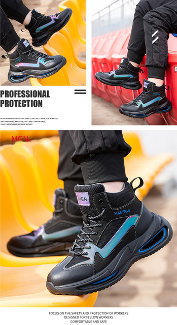Nowe buty ochronne męskie z palcami stalowymi, odporne na przebicie - Wianko - 15