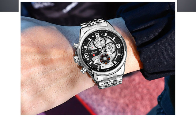 Człowiek REWARD 2022 - wielofunkcyjny zegarek sportowy z chronografem i podświetleniem - stal nierdzewna - Wianko - 22