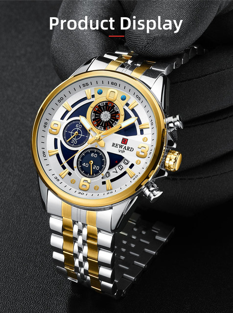 Człowiek REWARD 2022 - wielofunkcyjny zegarek sportowy z chronografem i podświetleniem - stal nierdzewna - Wianko - 13