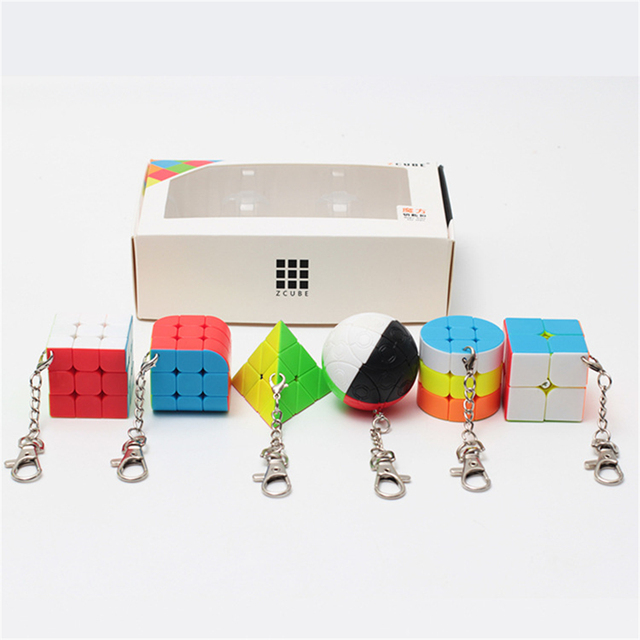 Zestaw 2x2x2 i 3x3x3 magicznych kostek Zcube Mini, cylindryczne piramidy, brelok-piłeczka, zabawka edukacyjna - Wianko - 3