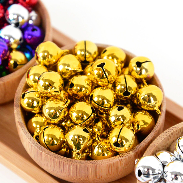 50 sztuk Mini dzwonki boże narodzenie złoto srebro wielokolorowe do dekoracji DIY - Wianko - 17