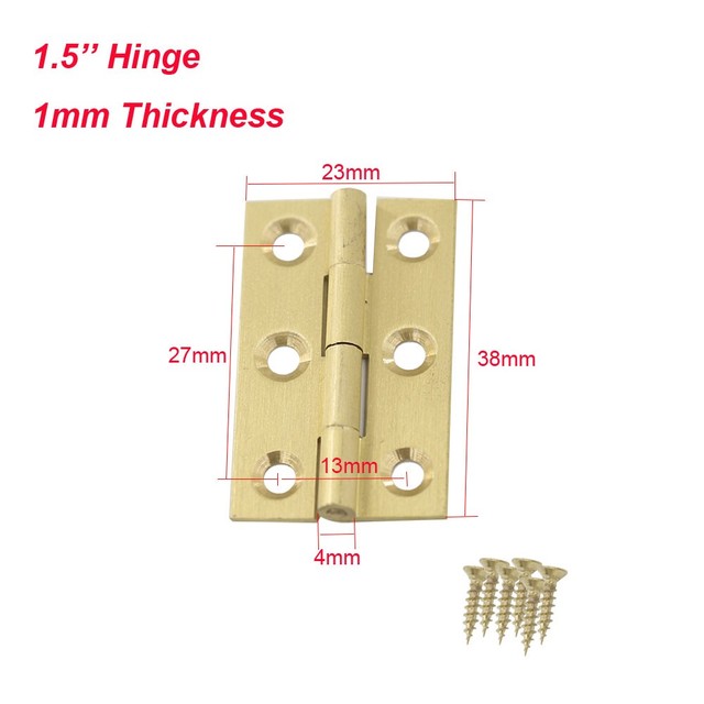 Mosiężne zawiasy 1.5 '' x 10 sztuk do drzwi szafek i szuflad mebli kuchennych (składane/mocowane w rogu) - Wianko - 1