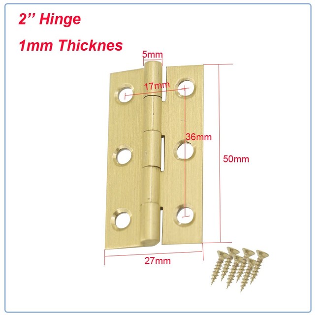 Mosiężne zawiasy 1.5 '' x 10 sztuk do drzwi szafek i szuflad mebli kuchennych (składane/mocowane w rogu) - Wianko - 4