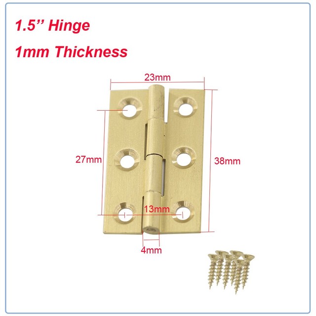 Mosiężne zawiasy 1.5 '' x 10 sztuk do drzwi szafek i szuflad mebli kuchennych (składane/mocowane w rogu) - Wianko - 3
