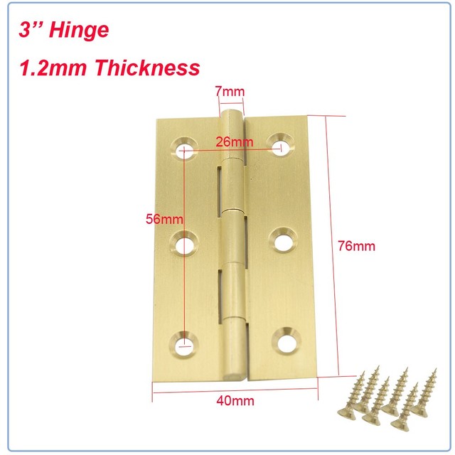Mosiężne zawiasy 1.5 '' x 10 sztuk do drzwi szafek i szuflad mebli kuchennych (składane/mocowane w rogu) - Wianko - 6