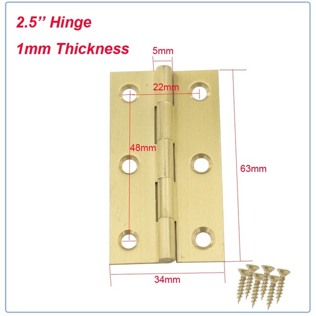 Mosiężne zawiasy 1.5 '' x 10 sztuk do drzwi szafek i szuflad mebli kuchennych (składane/mocowane w rogu) - Wianko - 5