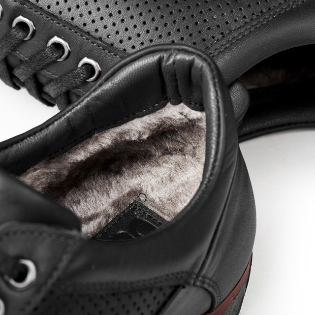Męskie codzienne skórzane buty Ducavelli Lion Point z futrzanym wnętrzem Shearling, naturalna skóra - Wianko - 1