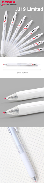 Długopis żelowy Zebra Limited czerwony JJ99, neutralne naciśnij pióro, biały pasek, 0.5mm czarny, podpis biurowy - Wianko - 10