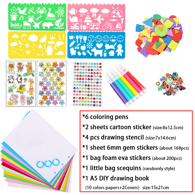 Materiały do tworzenia i rękodzieła dla dzieci: zestaw artystyczny DIY do tworzenia kolaży i zabawek Montessori - Wianko - 10