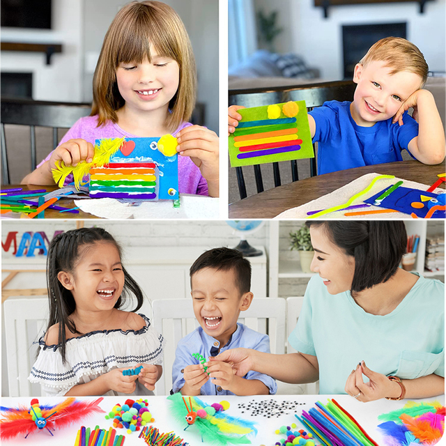 Materiały do tworzenia i rękodzieła dla dzieci: zestaw artystyczny DIY do tworzenia kolaży i zabawek Montessori - Wianko - 9