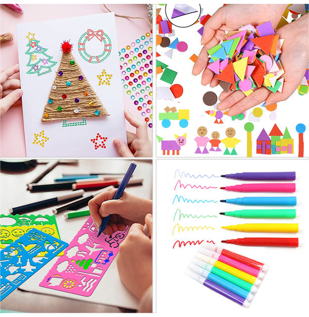Materiały do tworzenia i rękodzieła dla dzieci: zestaw artystyczny DIY do tworzenia kolaży i zabawek Montessori - Wianko - 7