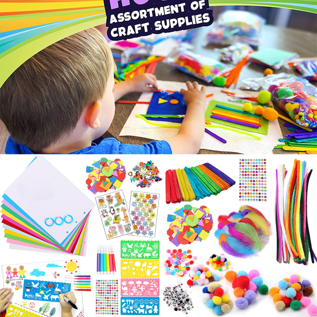 Materiały do tworzenia i rękodzieła dla dzieci: zestaw artystyczny DIY do tworzenia kolaży i zabawek Montessori - Wianko - 1