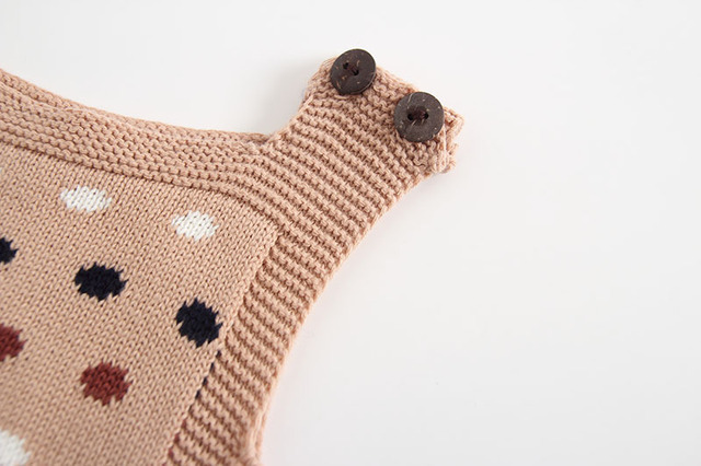 Dzianinowy sweter-kombinezon Focusnorm zimowy dla dziewcząt i chłopców w kwiatowy wzór, bez rękawów - Wianko - 5