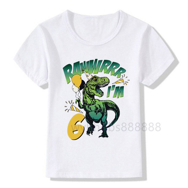 Lato - koszulki z krótkim rękawem dla dzieci z kreskówkowymi dinozaurami (1-9 lat) - Wianko - 7