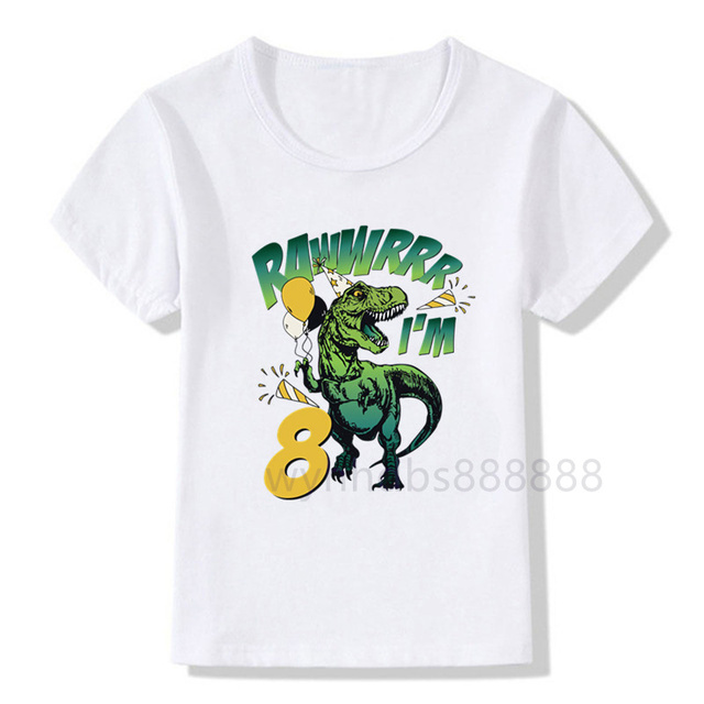 Lato - koszulki z krótkim rękawem dla dzieci z kreskówkowymi dinozaurami (1-9 lat) - Wianko - 9