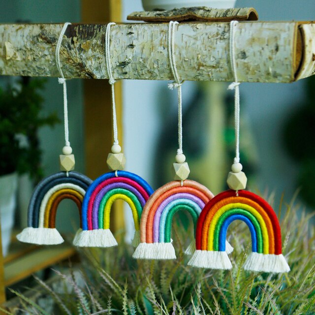 Wisiorki samochodowe Rainbow dekoracje wiszące, kolorowe lusterko samochodowe - Handmade, 1szt. dla dzieci - Wianko - 4