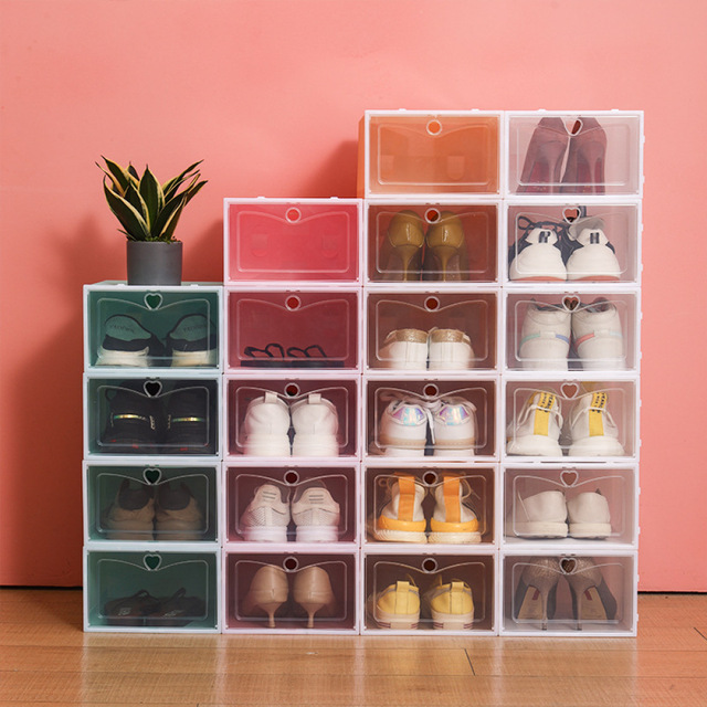 Skrzynka na buty: przezroczysta, składana, plastikowa, zagęszczona, z szufladami - Wianko - 14