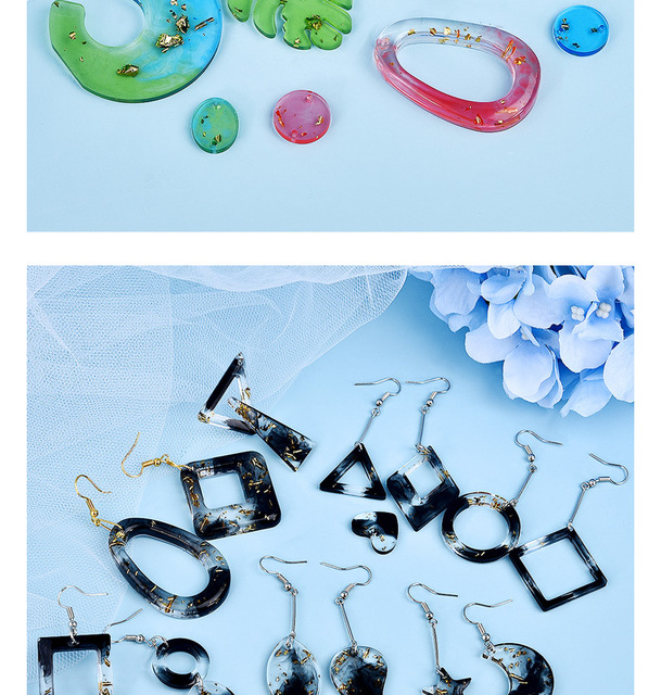 Silikonowe formy do DIY żywic epoksydowych w kształcie kolczyków wisiorków, narzędzia do tworzenia biżuterii z odlewanymi suszonymi kwiatami - Wianko - 40