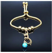 Bransoletka krzyżyk ze stali szlachetnej - złoty kolor, biżuteria religijna dla kobiet - Wianko - 6