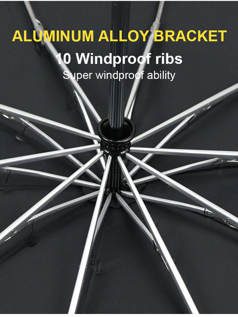 Składany parasol LED z automatycznym reversiem, wiatroodporny z regulowanym kątem - Wianko - 12