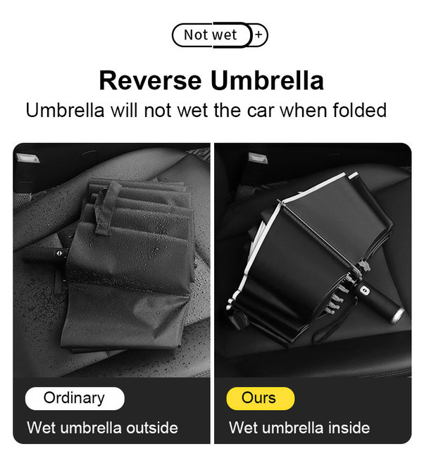 Składany parasol LED z automatycznym reversiem, wiatroodporny z regulowanym kątem - Wianko - 18
