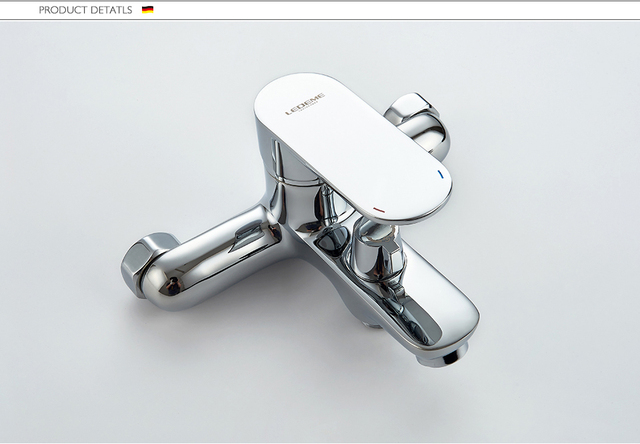 Bateria wannowa LEDEME z rączką prysznicową i zestawem kranów ściennych - Wianko - 5