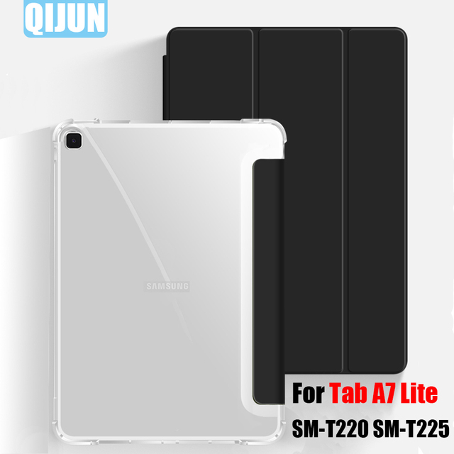 Etui na Tablet Samsung Galaxy Tab A7 Lite 8.7 2021 SM-T220 SM-T225 - skórzane, Trifold, stojak, odporność na wstrząsy - Wianko - 2